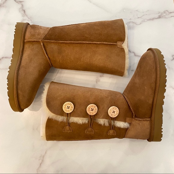 UGG Shoes - UGG Bailey Button Triplet II Tall Boot Chestnut